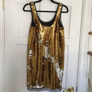 TWO colorway sequin dress - SILVER / GOLD